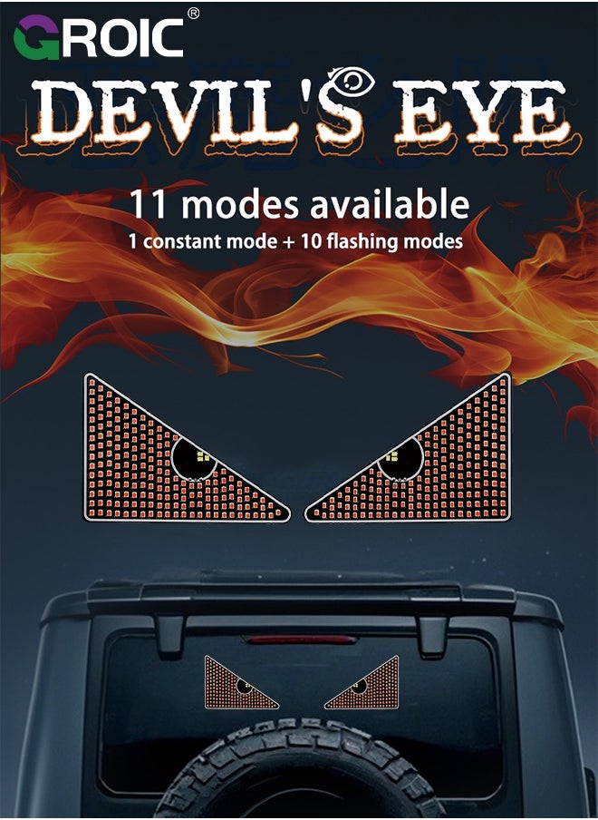 GROIC Led Eyes for Car Windshield, Funny Car Window Flexible Led Display Screen Panel, Dynamic Big Eye Lights with App Control, Car Rear Window Light (Triangle red 1 Pair)  - Image 2
