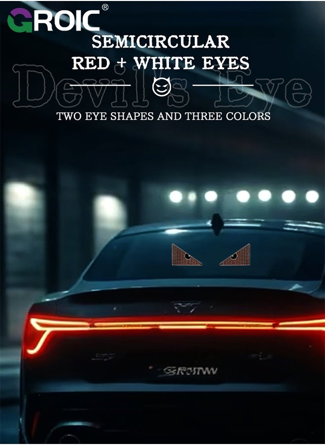 GROIC Led Eyes for Car Windshield, Funny Car Window Flexible Led Display Screen Panel, Dynamic Big Eye Lights with App Control, Car Rear Window Light (Triangle red 1 Pair)  - Image 4