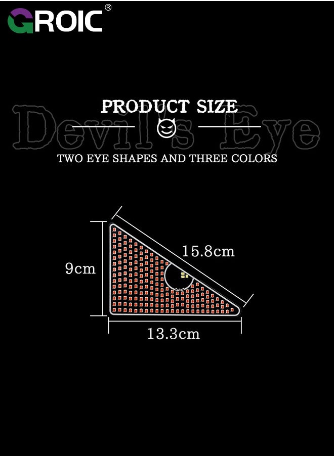 Led Eyes for Car Windshield, Funny Car Window Flexible Led Display Screen Panel, Dynamic Big Eye Lights with App Control, Car Rear Window Light (Triangle red 1 Pair)