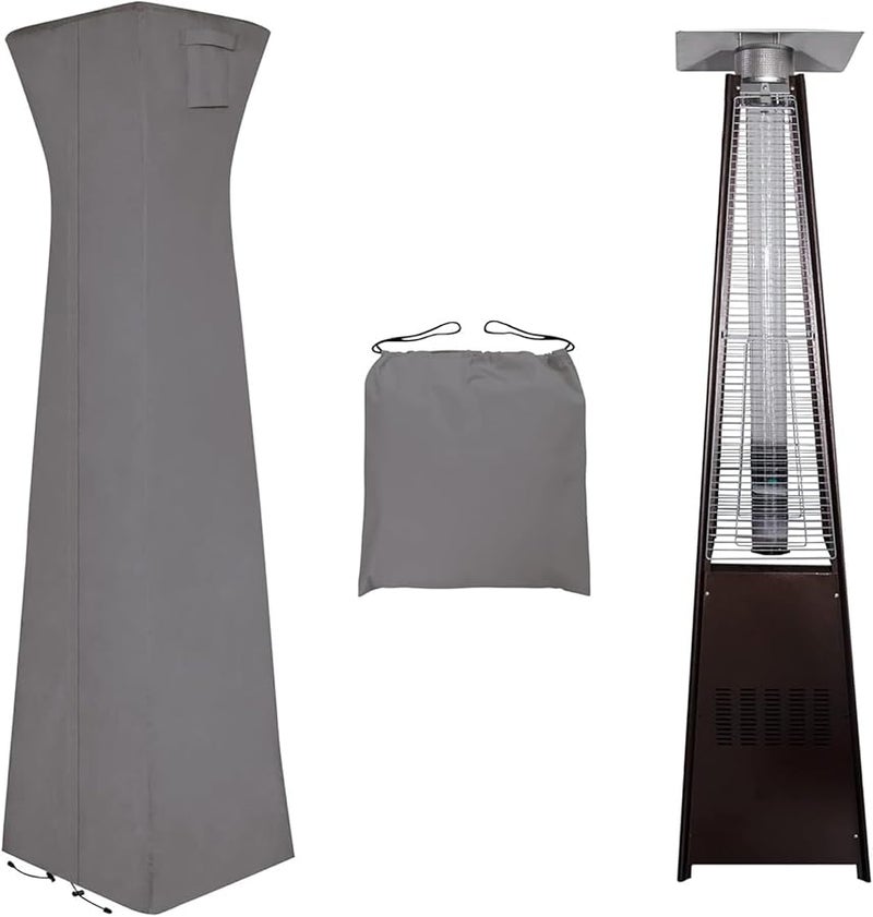 Grey Waterproof UV Resistant Pyramid Patio Heater Cover with Zipper Easy Installation - Image 2