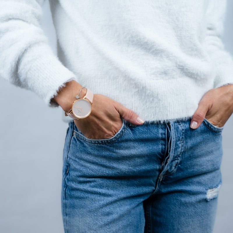 PIERRE CARDIN Women's Watch with Rose Gold Metal Case and Champagne Leather Band - Image 2