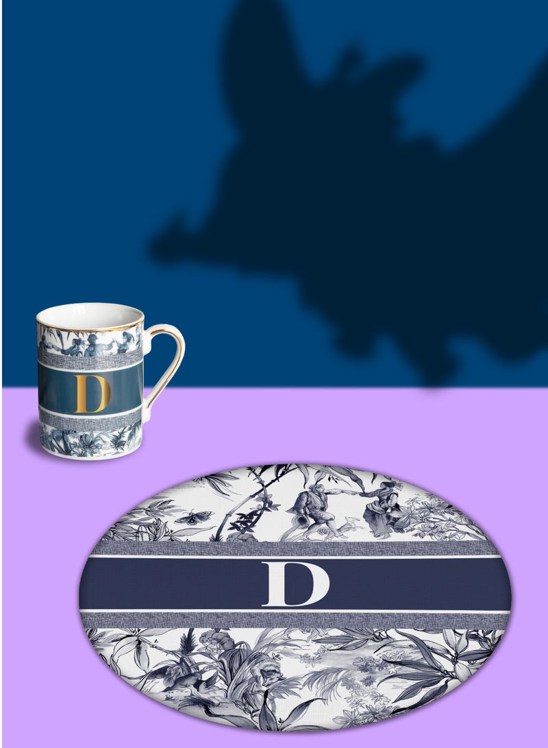 Baci milano Porcelain Coffee Mug - Letter D (10.5 cm), Alphabet Mug with Gold Trim, Customized Mug for Coffee or Tea, Versailles-Inspired Design, Gifts for Women (Incl Gift Box) - Image 1