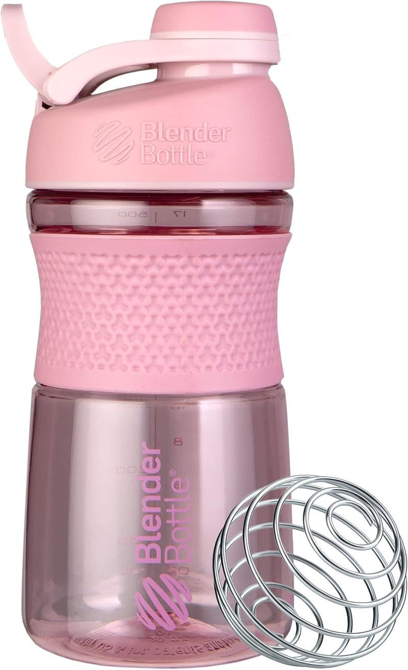 BlenderBottle Blender Bottle SportMixer Shaker Perfect for Protein Shakes and Pre Workout, 20-Ounce, Rose - Image 1