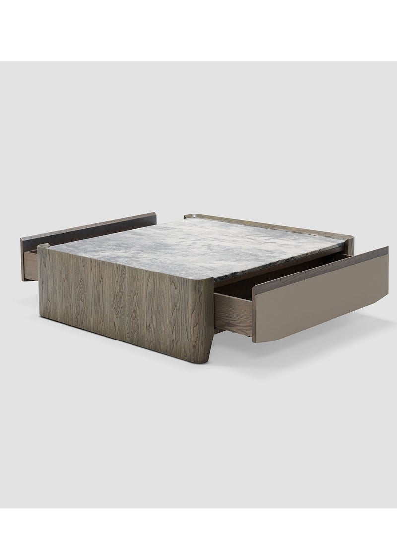 AL HUZAIFA FURNITURE - Regala Square Coffee Table, Top With Cedar Marble - Image 1