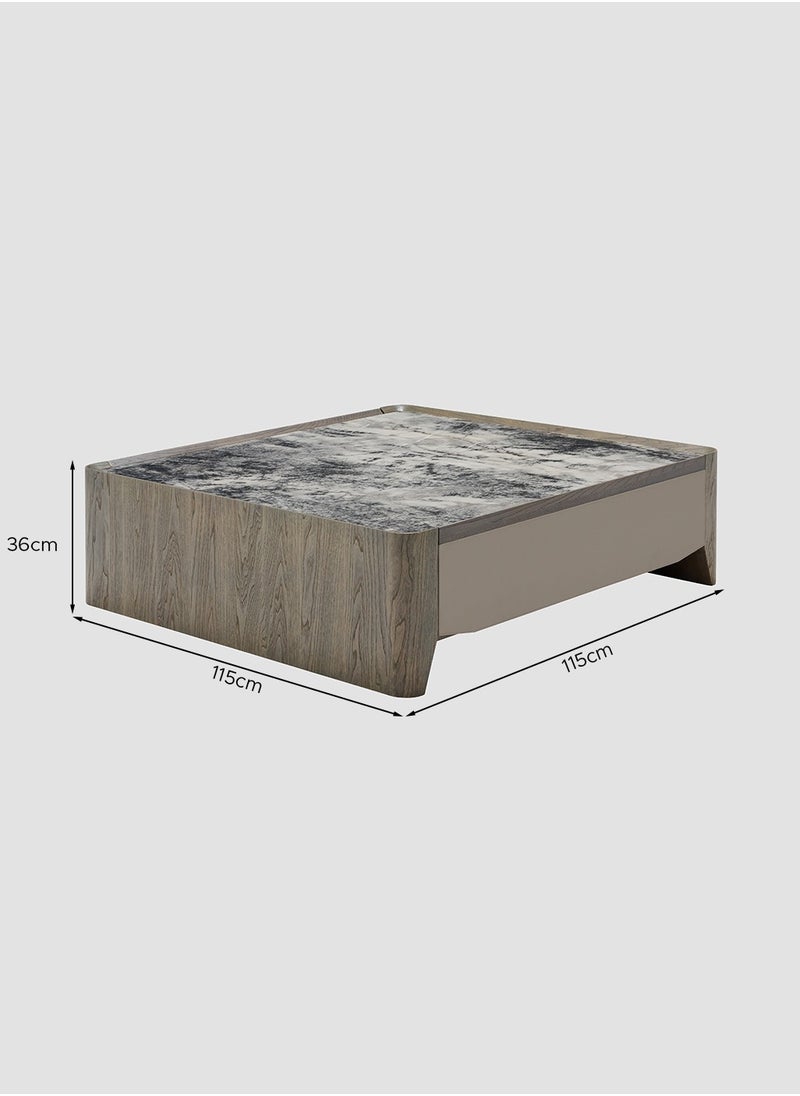 AL HUZAIFA FURNITURE - Regala Square Coffee Table, Top With Cedar Marble - Image 1