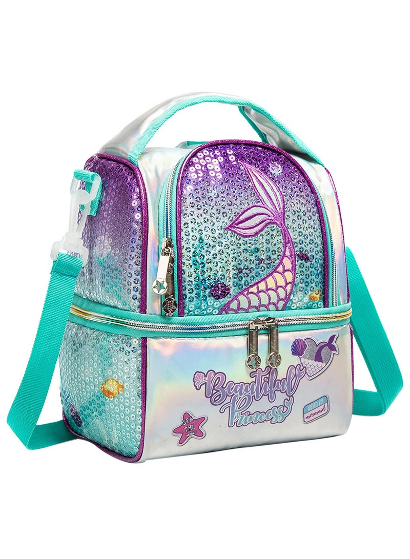 Eazy Kids Lunch And Picnic Bag With Detachable Shoulder Strap - Mermaid Green - Image 1
