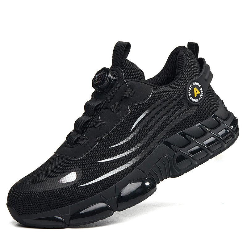 Men's Safety Shoes Anti-Smash Anti-Puncture Lazy Slip-on Knitted - Image 5