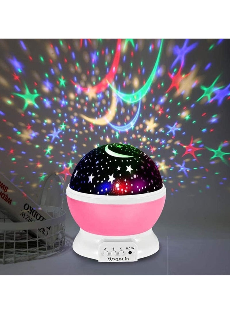Macon Star Master Rotating 360 Degree Moon Night Light Lamp Projector with Colors and USB Cable,Lamp for Kids Room Night Bulb (Multi Color,Pack of 1) - Image 1
