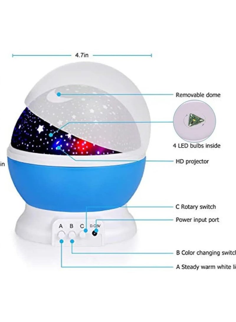 Macon Star Master Rotating 360 Degree Moon Night Light Lamp Projector with Colors and USB Cable,Lamp for Kids Room Night Bulb (Multi Color,Pack of 1) - Image 3