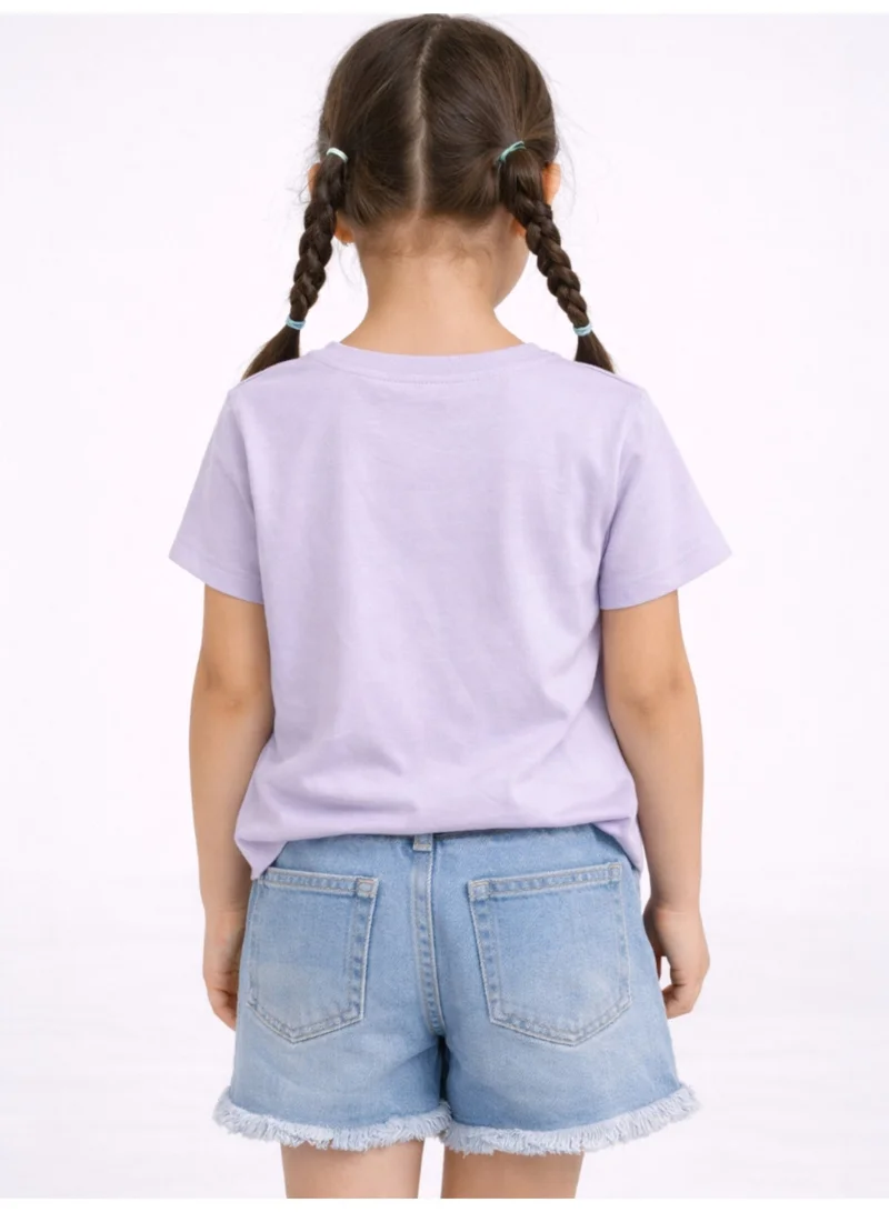 Victor And Jane  Girls Lemonade Treat Embellished T-Shirt (Lavender- Relaxed Fit) for Women | Best Price UAE