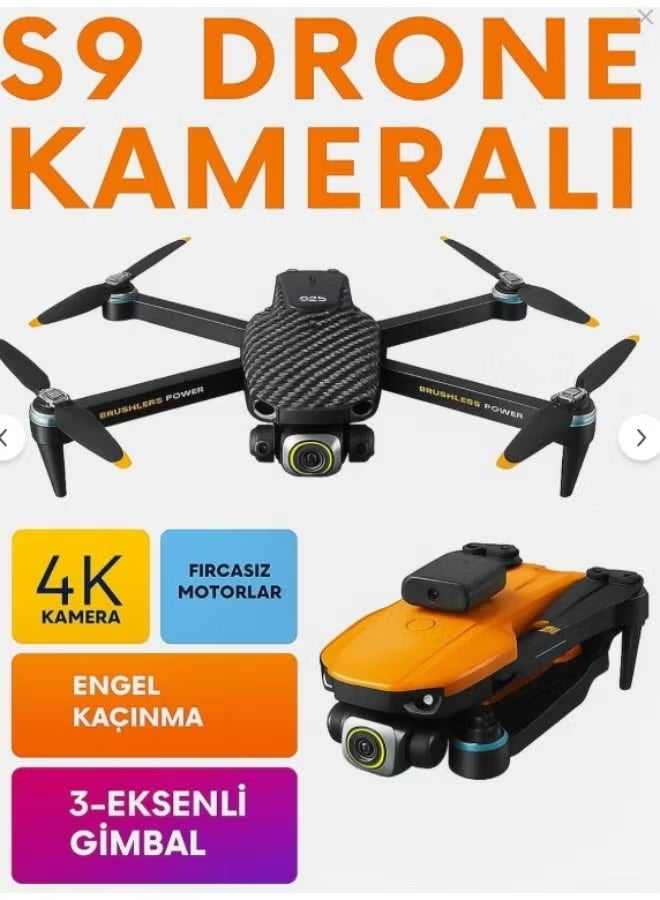 REBENUO طائرة درون بمحرك بلا فرش S9 مع كاميرتين، جهاز تحكم عن بُعد بشاشة مدمجة، طيران مستقر، طائرة رباعية التحكم عن بُعد بمدى طويل مع عرض حي بدقة HD، إقلاع بضغطة زر وأنماط طيران ذكية – برتقالي - Image 5