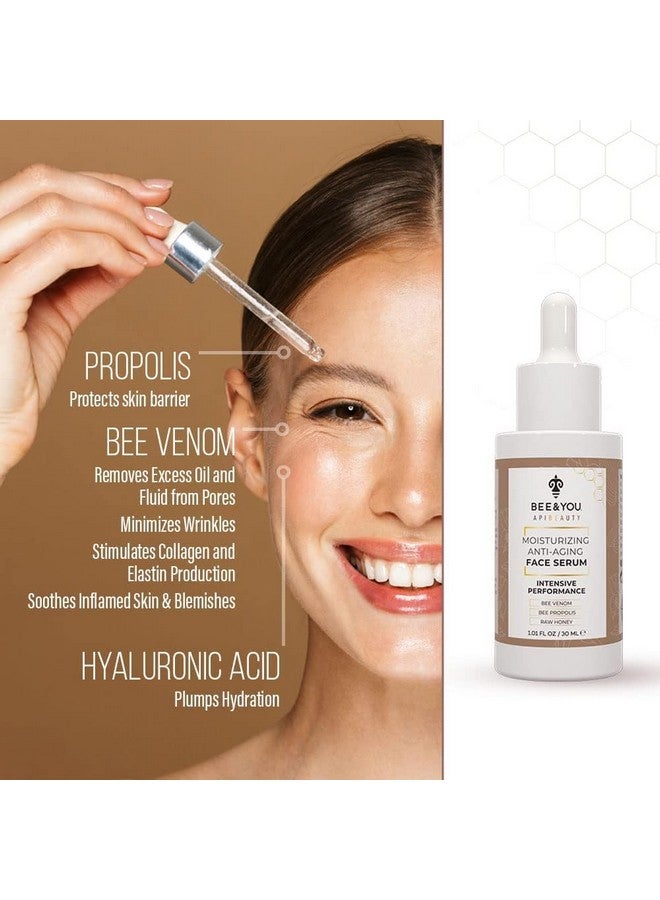 BEE & YOU BEE and YOU Anti Aging, Anti Wrinkle Face Cream Serum, Dark Spot Remover, Moisturizer, Pore Minimizer Skin Care, Bee Propolis Extract, Raw Honey, Bee Venom and Hyaluronic Acid, 1.0 fl. Oz - Image 5