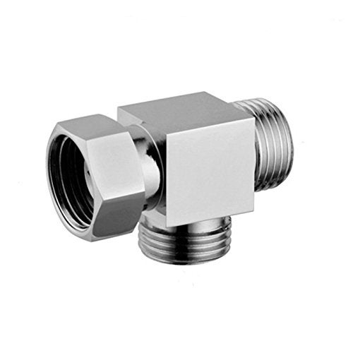 orhemus 1/2" Brass Chrome 3 Way Diverter, Hose Fitting Tee, T Shape Adapter Connector for Angle Valve Hose, Bath Shower Arm, Toilet Bidet Sprayer Faucet - Image 1