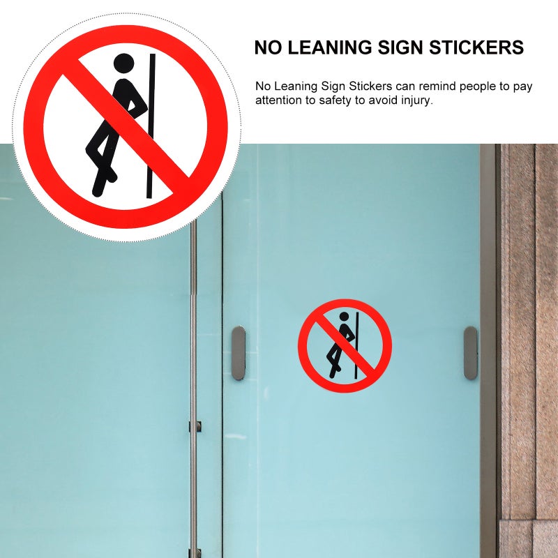 10 Pcs No Leaning Sign Stickers Self Adhesive Peel and Stick Warning Stickers Safety Warning Sign Stickers - Image 3