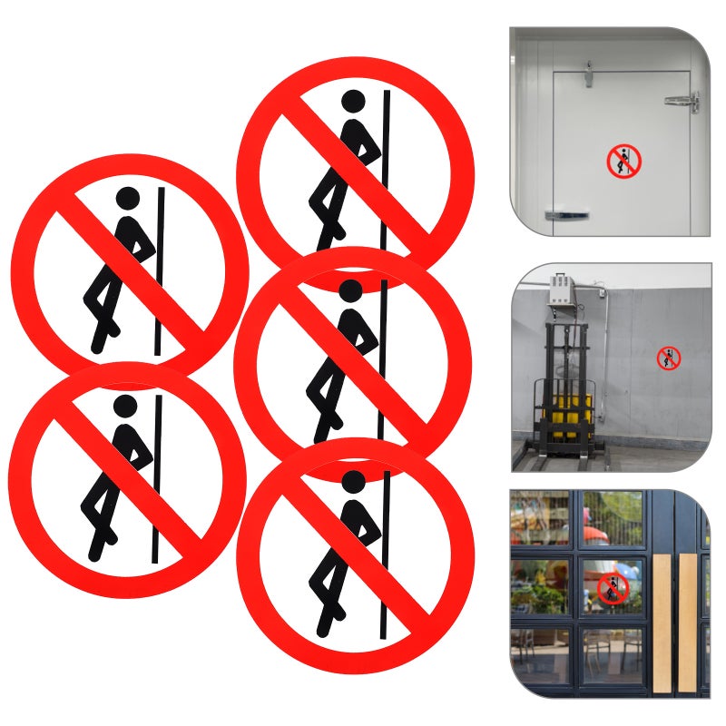 10 Pcs No Leaning Sign Stickers Self Adhesive Peel and Stick Warning Stickers Safety Warning Sign Stickers - Image 1