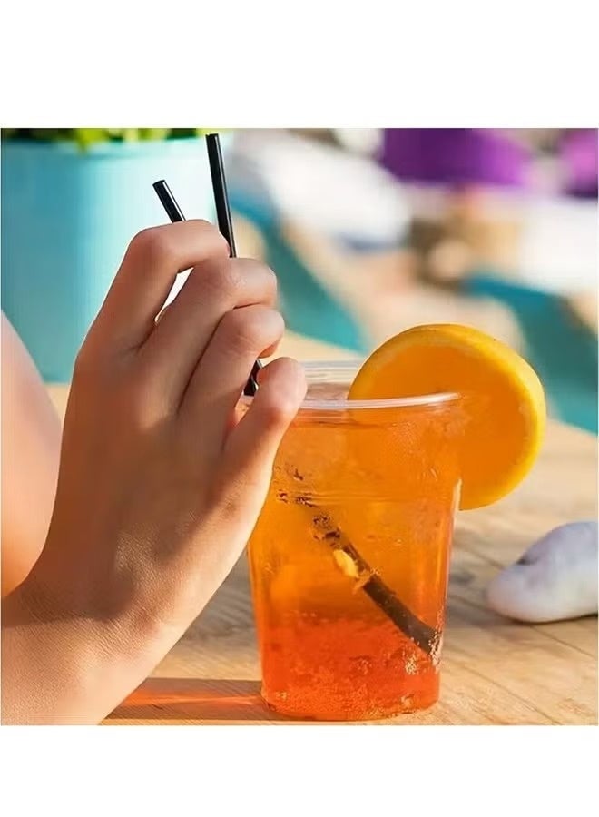 100-Piece Disposable Drinking Straws,Individually Wrapped Plastic Drinking Straws,Jumbo Smoothie Straws Boba Straws,Large Wide-mouthed Milkshake Straw,for Home,Restaurant,Valentine's Day Parties,Birthday Celebrations,Bridal Showers,6*230mm,Black - Image 3