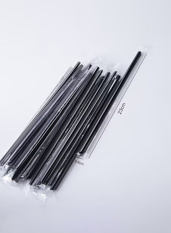 100-Piece Disposable Drinking Straws,Individually Wrapped Plastic Drinking Straws,Jumbo Smoothie Straws Boba Straws,Large Wide-mouthed Milkshake Straw,for Home,Restaurant,Valentine's Day Parties,Birthday Celebrations,Bridal Showers,6*230mm,Black - Image 5