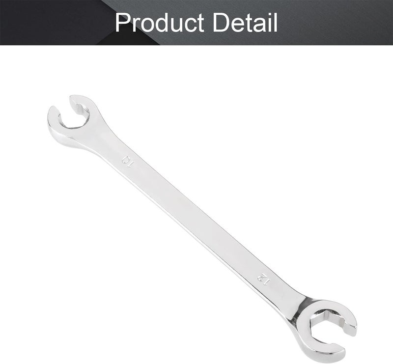 Utoolmart Flare Nut Wrench 10mm x 12mm, Metric, Polished Chrome Plated for Removing or Replacing Nuts on Fuel, Brake or Air Conditioning Lines - Image 4