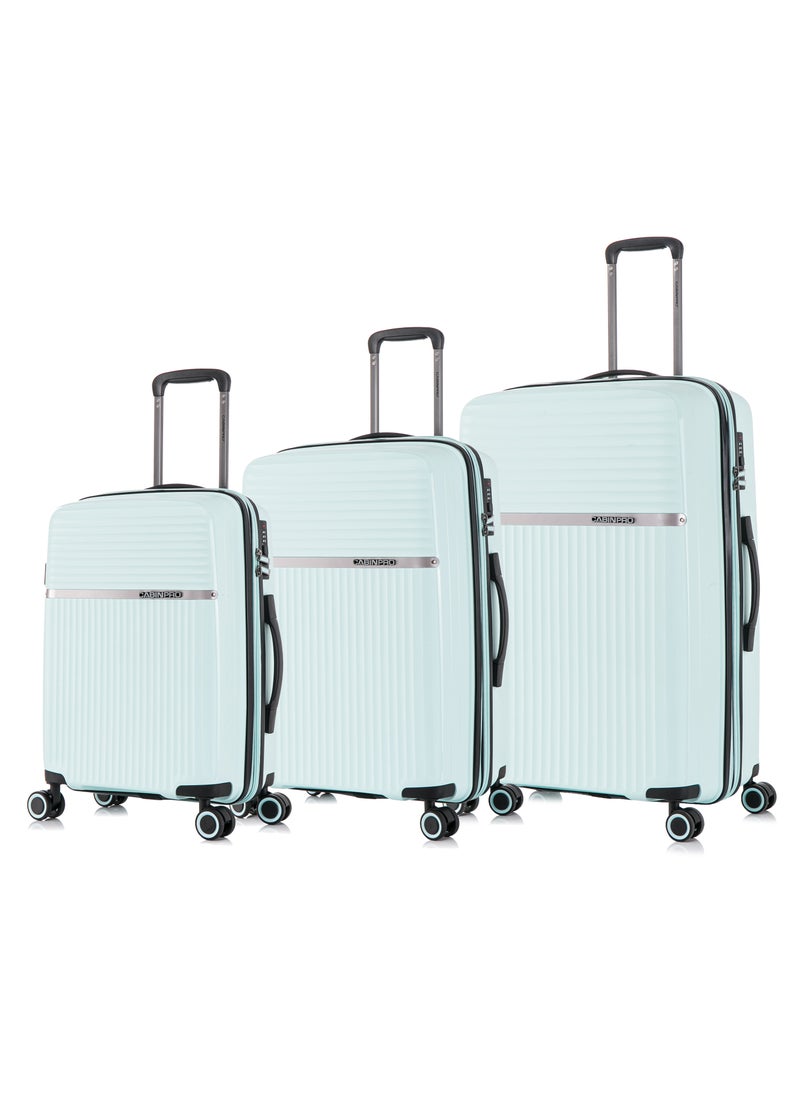 Light Weight PP Fashion Trolley Luggage Set of 3 Expandable Hard Case Suitcase with Safe Zipper and 4 Quite 360° Double Spinner Wheels CP002 Sapphire Mint - pzsku/Z978F07E9F51DCF900379Z/45/_/1696405137/3e16be04-bc20-4914-9a91-635169296d38