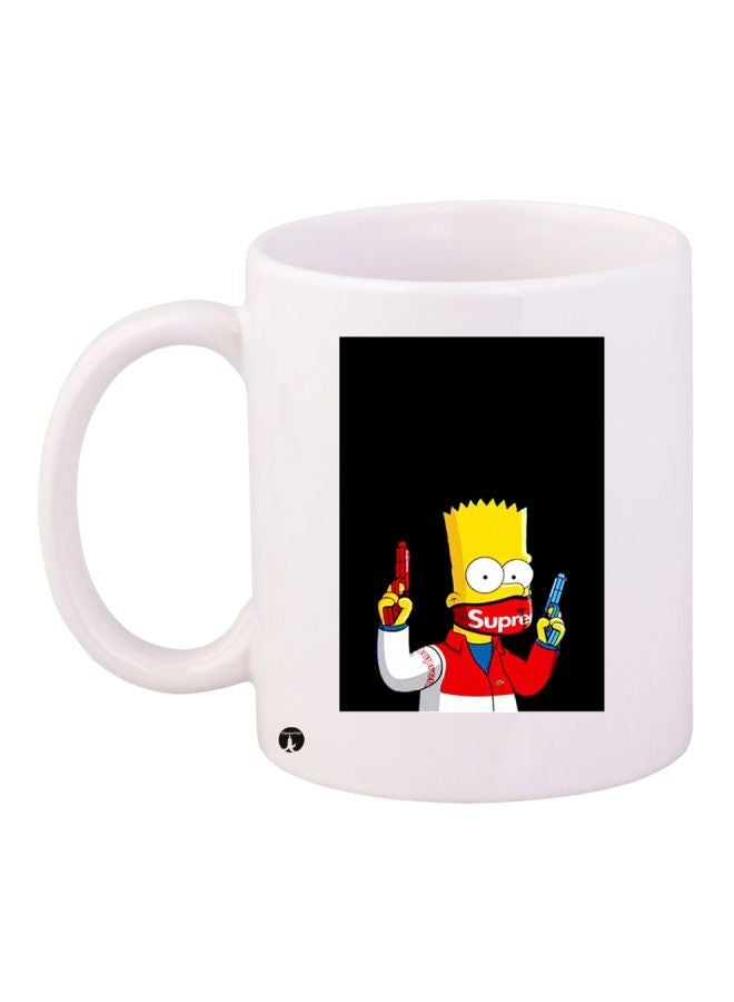 RYN The Simpsons Printed Coffee Mug White/Black/Red 11ounce