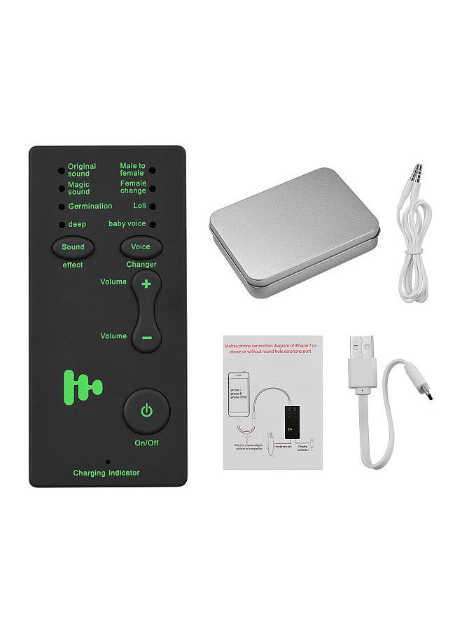 Generic - M1 Mini Portable Sound Effects Machine Voice Changer Device Audio Card Sound Changer for Live Streaming Online Chatting Singing for Smartphone Tablet PC - Image 1