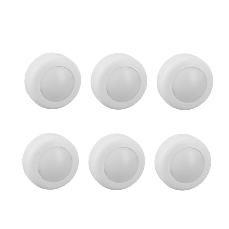 6PCS LED Puck Lights with Remote Control Dimmable Circular Lamp for Under Cabinet Closet Counter Lighting White - Image 2