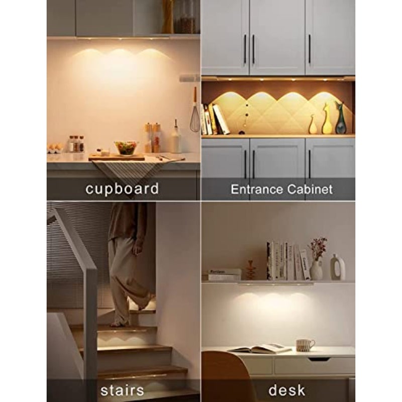 Under-Cabinet Lights, LED Under Cabinet Wireless Lights, Closet Lights with Motion Sensor, USB Rechargeable Cat's Eye Hill Corrugated Night Lights for Indoor Kitchen Closet Stairway 15.75in/40cm - Image 3