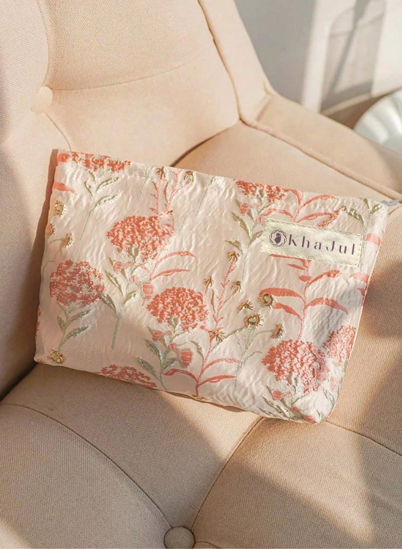 خاجول المطبوعة سستة ماكياج حقيبة الوردي 26 * 19 * 15 سم - Image 3