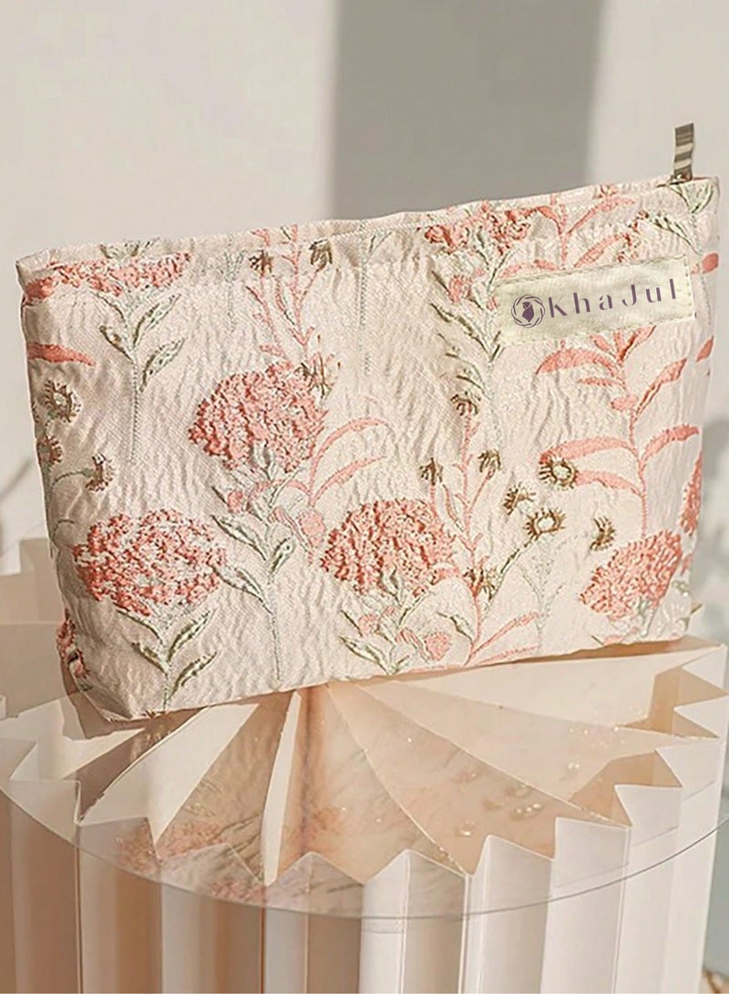 خاجول المطبوعة سستة ماكياج حقيبة الوردي 26 * 19 * 15 سم - Image 4