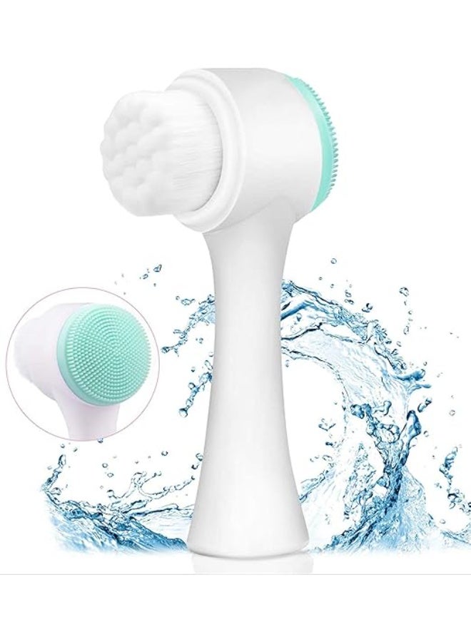 Generic 2 in 1 Double Face Brush for Skin Cleansing, Exfoliation - Daily Facial Care Tool with Soft Bristles and Effective Exfoliator for Makeup Removal, Deep Pore Cleansing, Anti-Acne ( color may very ) - Image 1