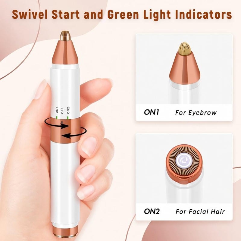 Hannea MAYCREATE® 2 In 1 Electric Nose & Facial Hair Trimmer Portable Electric Facial Hair Grooming Device with Rotating Precision Head for Nose, Ear, Eyebrow & Facial Touch-Up Hair Removal - Image 3