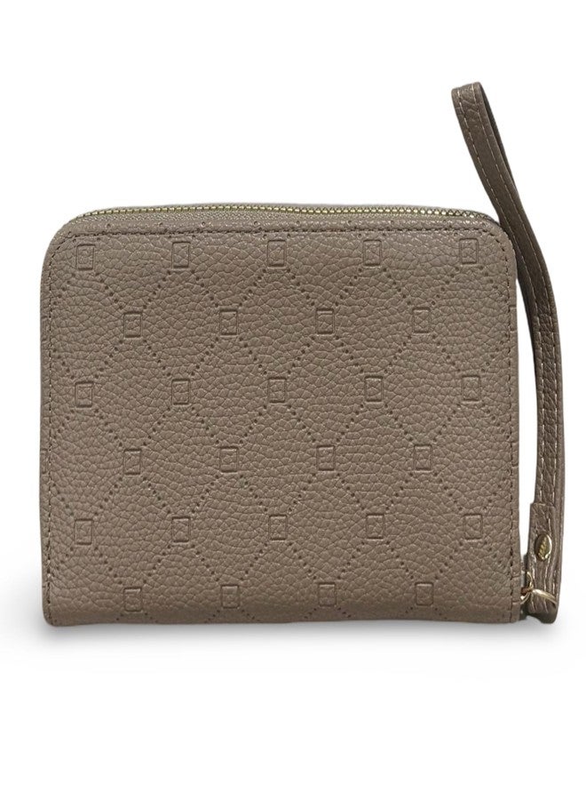 GLOSSY Women's/Girl's Zip-Around Wallet | Wrist Strap and Multiple Card Slots (Khaki) - Image 5