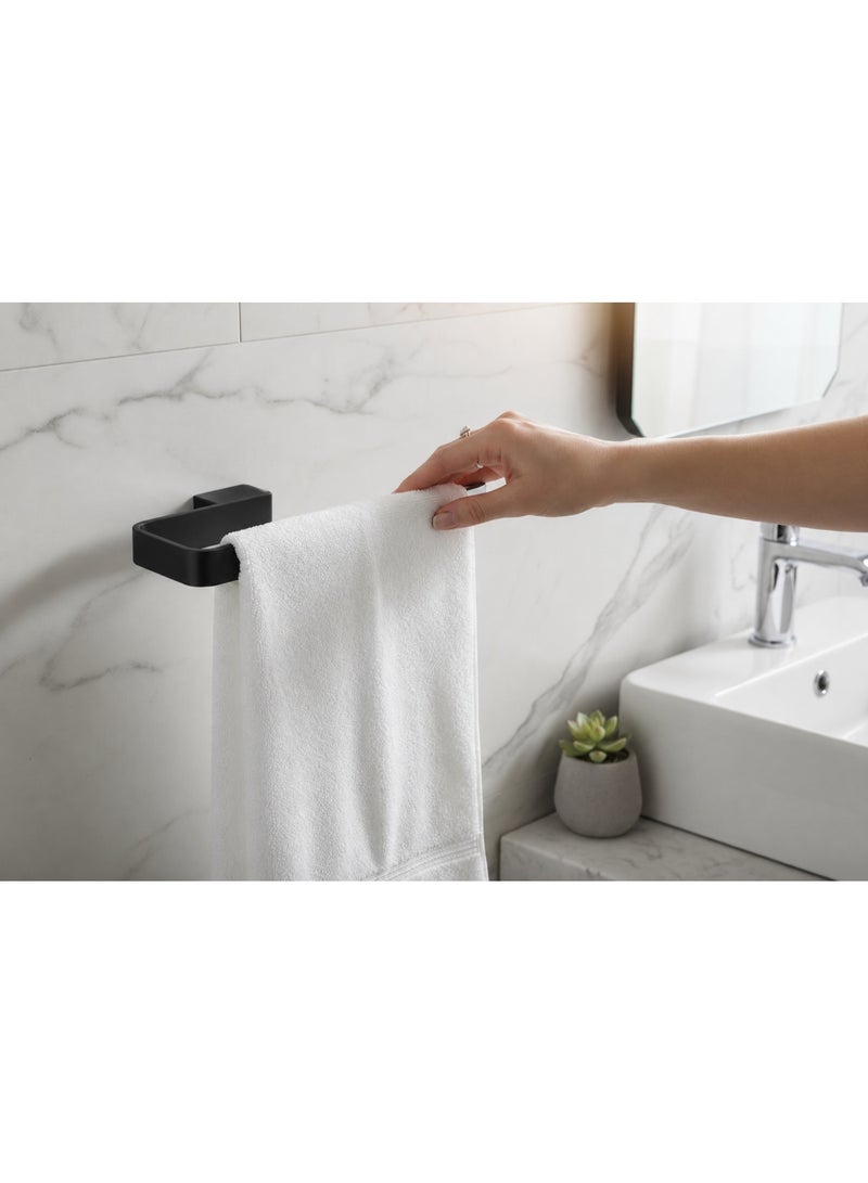 Hesanit Wall-Mounted Towel Holder, Stainless Steel Bathroom Towel Rack, Matte Black Finish** - Image 2
