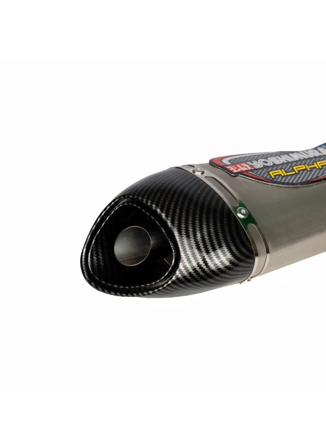 Yoshimura H105 Universal Alpha Bike Exhaust Muffler With DB Killer Silencer (Silver) - Image 4