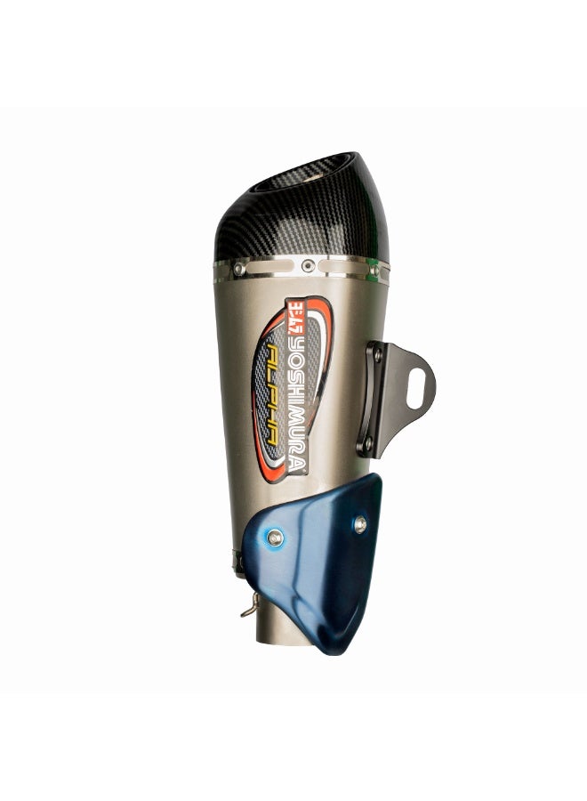 Yoshimura H105 Universal Alpha Bike Exhaust Muffler With DB Killer Silencer (Silver) - Image 1