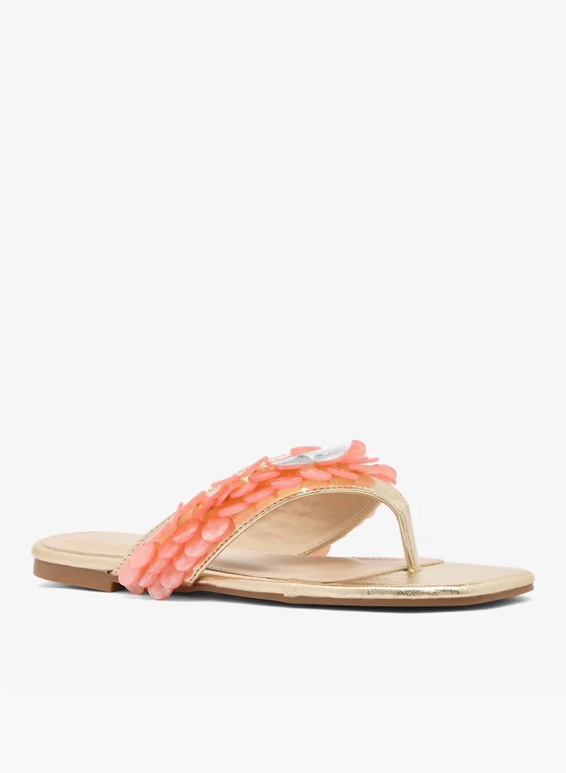 GLAMOROUS Shell Detail Flip Flops