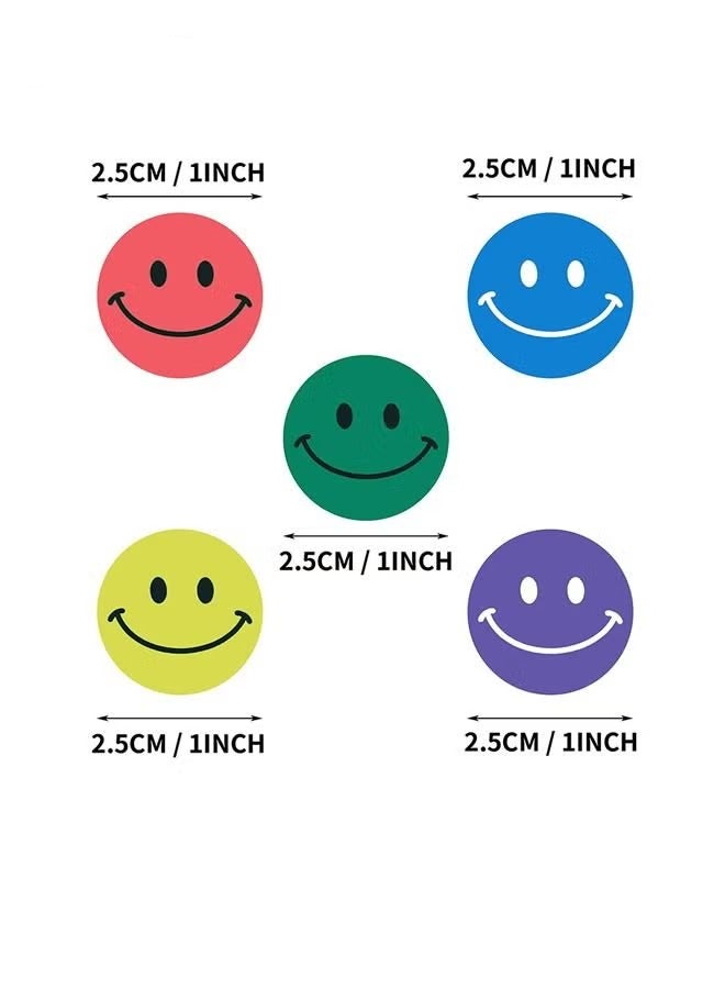 500 قطعة من ملصقات المكافآت للأطفال، 1 بوصة (2.5 سم) بكرة ملصقات وجه مبتسم، 8 تصميمات ملونة لملصقات المعلم، ملصقات حافزة، جوائز حوافز الطلاب، ملصقات مدرسية للفصل الدراسي، حفلة عيد الميلاد - Image 3