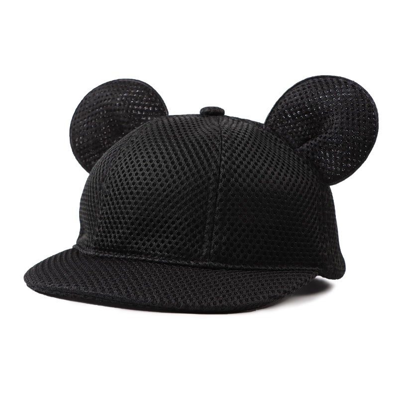 JANGANNSA Baby Mesh Cap Toddler Kids Sun Hat Mouse Ears Cute Cartoon Caps Summer (2-4Y,Black) - Image 1