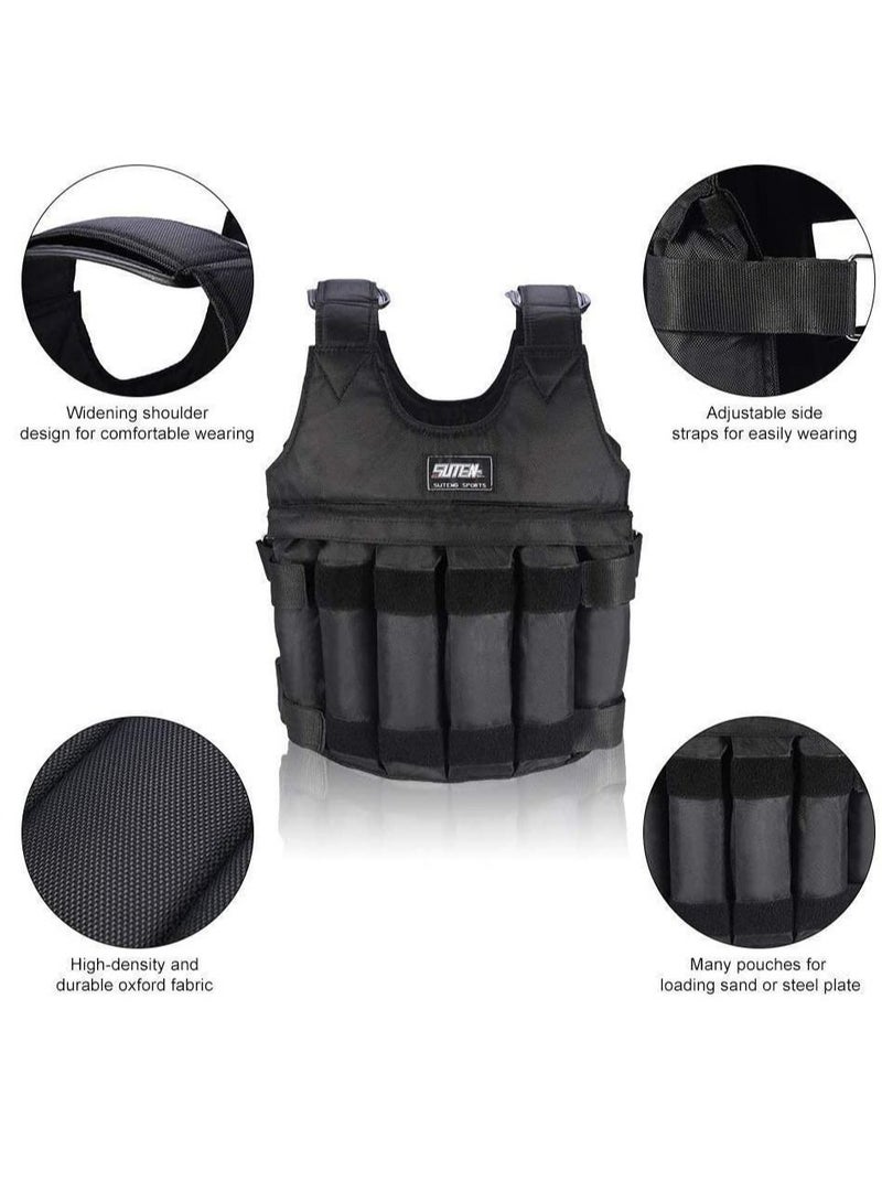 Suten Weighted Vest For Boxing Training Equipment Adjustable Exercise Black Jacket - Image 4