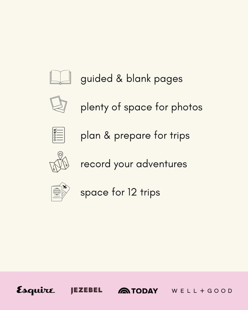 Kunitsa Co. Travel Journal - Guided Notebook for Travelers to Plan & Reflect on Vacations & Trips. Keepsake Travel Gift, Lavender Pink - Image 2