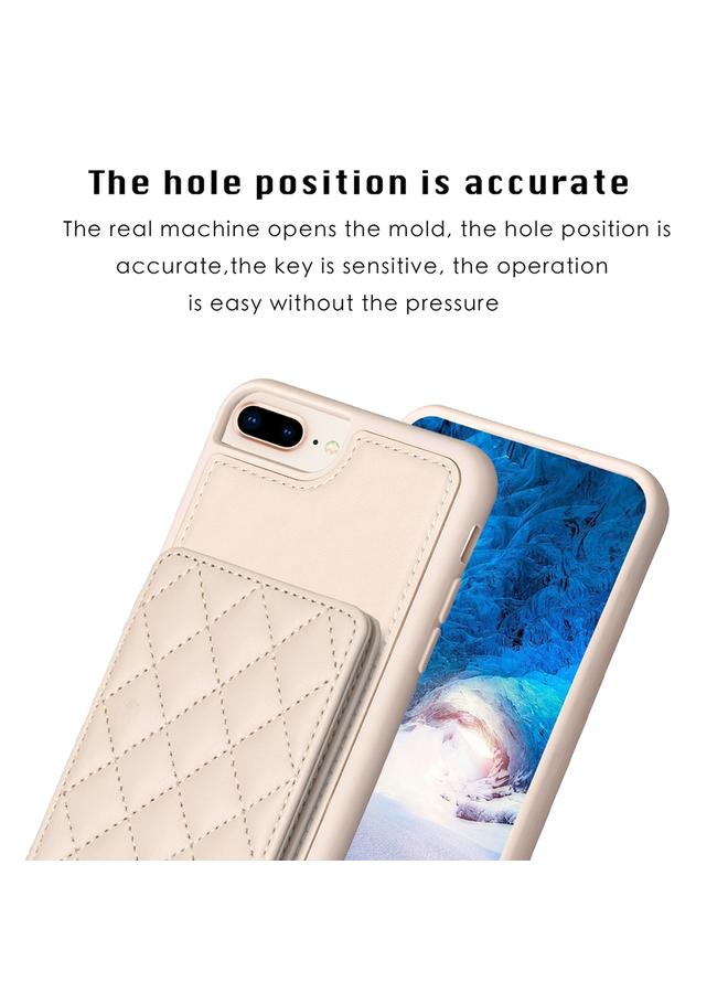 اس-توب جراب هاتف BF25 بتصميم مربع منقوش وحامل بطاقات لهاتف iPhone 8 Plus / 7 Plus - Image 3