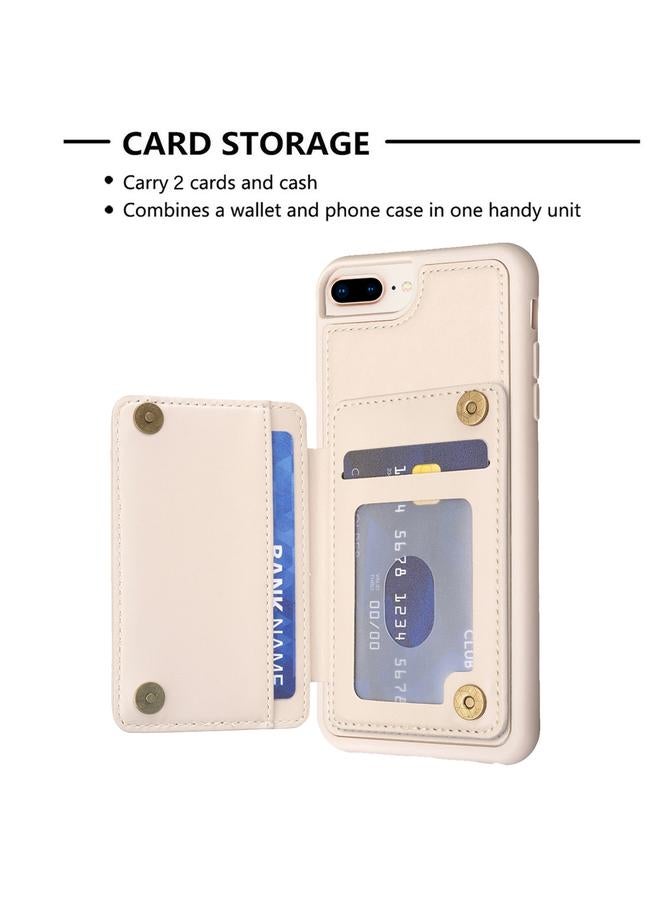 اس-توب جراب هاتف BF25 بتصميم مربع منقوش وحامل بطاقات لهاتف iPhone 8 Plus / 7 Plus - Image 4