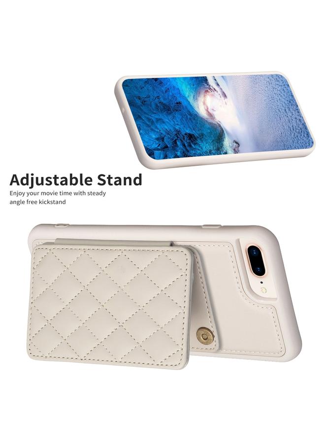 اس-توب جراب هاتف BF25 بتصميم مربع منقوش وحامل بطاقات لهاتف iPhone 8 Plus / 7 Plus - Image 5