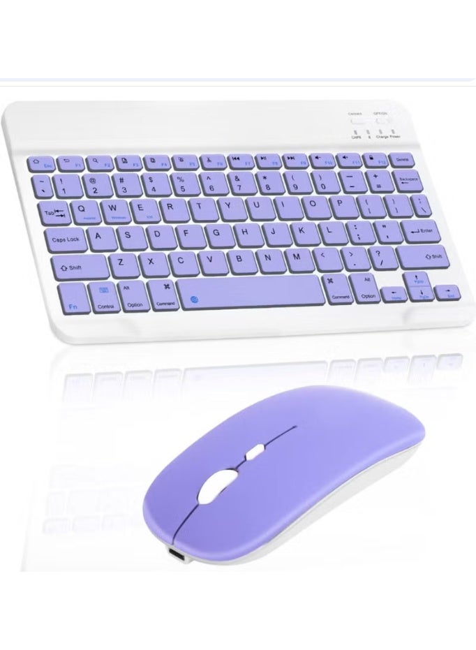 LIVVY Rechargeable Bluetooth Keyboard and Mouse Combo, Ultra-Slim Portable Wireless Arabic/English Keyboard with Mouse, Compact Keyboard Mouse Set for Android, Windows, Tablet, Laptop, Cell Phone - Image 1