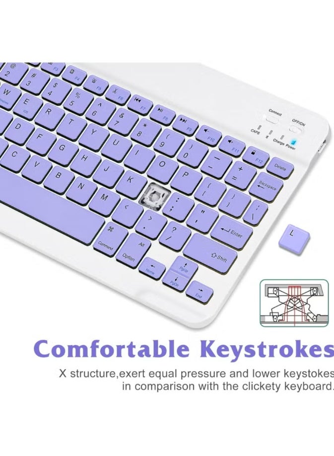 LIVVY Rechargeable Bluetooth Keyboard and Mouse Combo, Ultra-Slim Portable Wireless Arabic/English Keyboard with Mouse, Compact Keyboard Mouse Set for Android, Windows, Tablet, Laptop, Cell Phone - Image 4