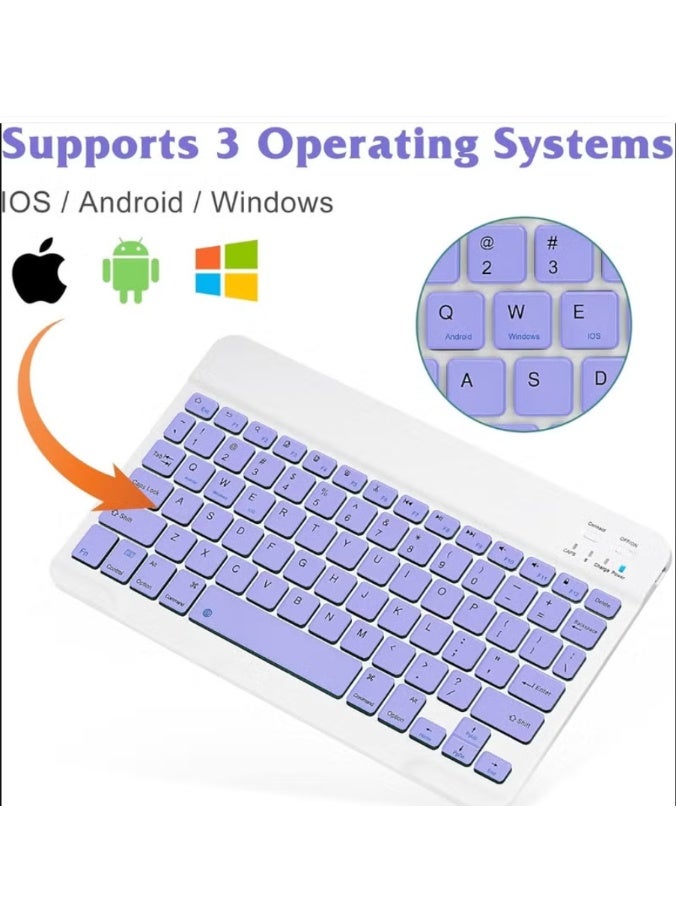 LIVVY Rechargeable Bluetooth Keyboard and Mouse Combo, Ultra-Slim Portable Wireless Arabic/English Keyboard with Mouse, Compact Keyboard Mouse Set for Android, Windows, Tablet, Laptop, Cell Phone - Image 3