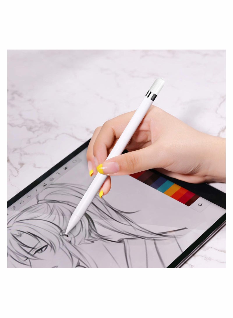 Magnetic Replacement Cap for Apple Pencil - Compatible with Apple iPad Pro 10.5 inch, 12.9 inch, 9.7 inch - iPencil Accessory in White - Image 2