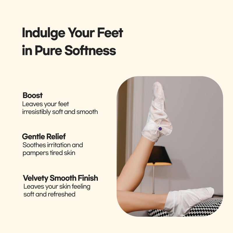 Epielle Epielle Hydrating Foot Masks (Socks 6pk) for foot cracked and dry heel to toe and callus Spa Masks - Shea butter + Jojoba Oil + Vitamin E Moisturize, Mothers Day GIfts - Image 2