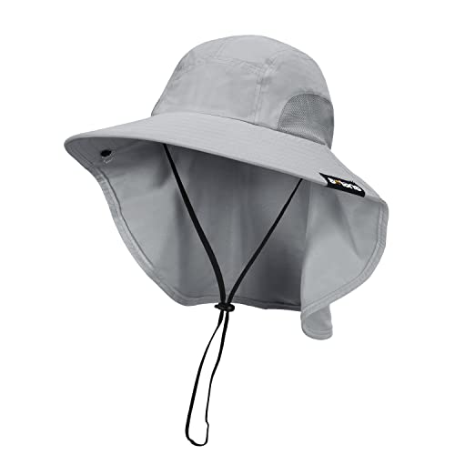 Tirrinia Neck Flap Sun Hat with Wide Brim, UPF 50+ Hiking Safari Fishing hat for Women Men, Sun Protection Hat for Summer Adventures Gray - Image 1