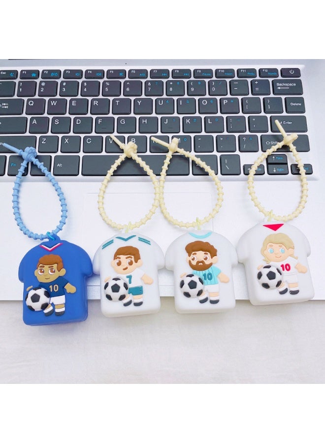 Western Mountains Cute Soccer Player Silicone Key Case Cover, Mini Zipper Coin Purse, Keychain Protector for Car Keys, AirPods, Small Accessories, 4 Styles - Image 4